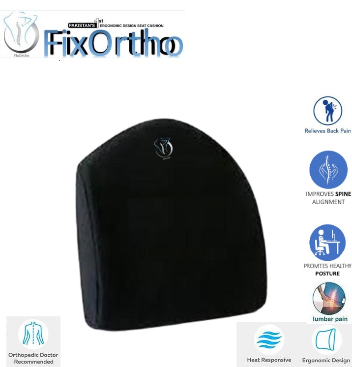 FixOrtho memory foam lumbar cushion for office chair
